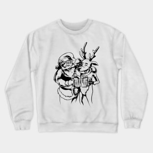 Santa and raindeer Crewneck Sweatshirt